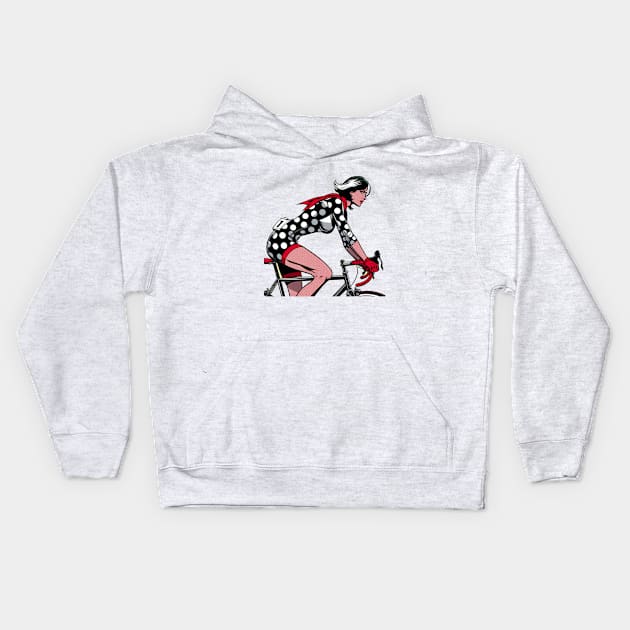 Cruella cycling Kids Hoodie by p3p3ncil